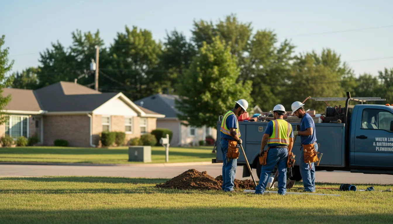 Residential water line and bathroom plumbing service in Shelby, IN